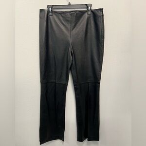 Genuine Leather Pants Size 12 Straight Leg Dana Buchman Black